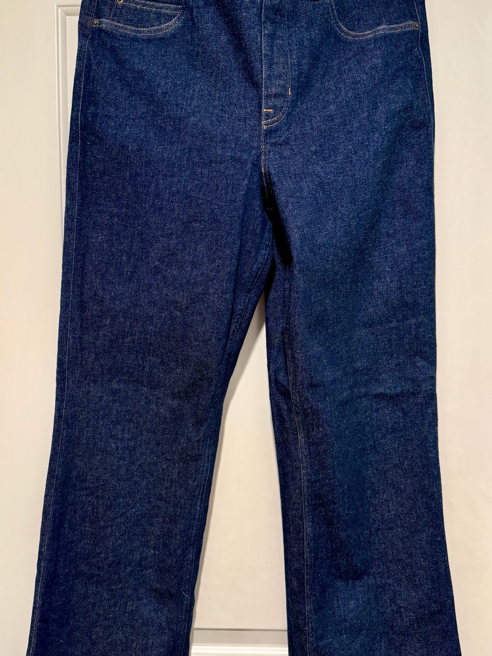 SPANX Wide‑Leg Dark Denim Jeans — Never Worn